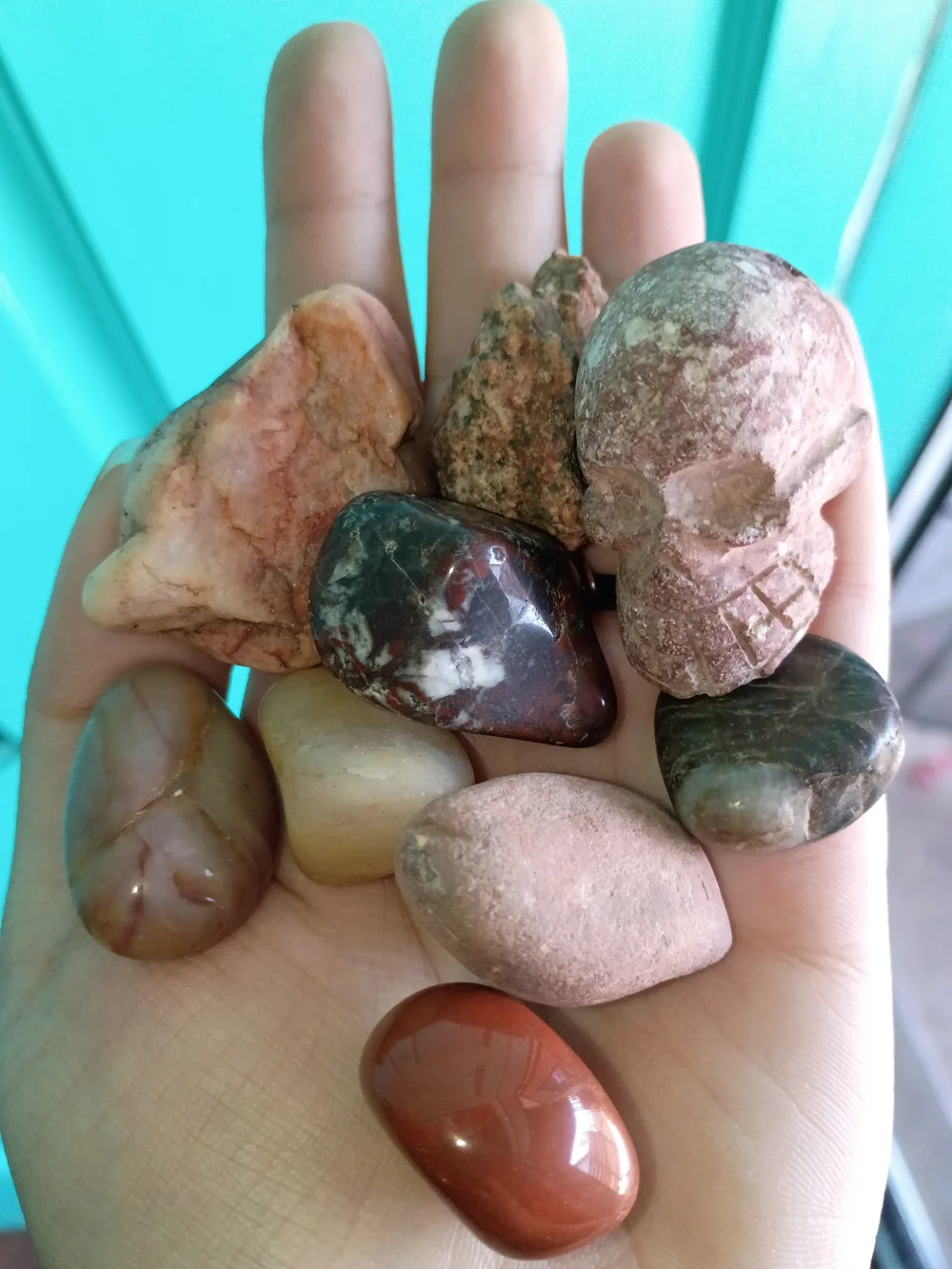 Scoop Of Natural Polished Agate and Jasper Stone Set - Brown Mix